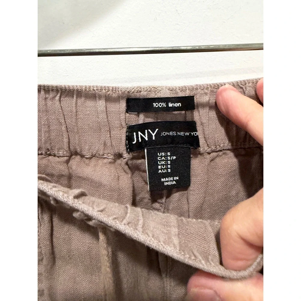 Jones‎ New York Womens Joggers 100% Linen Drawstring Mauve Size S